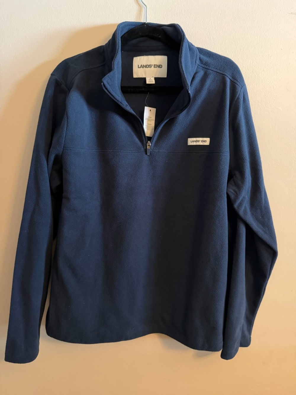 Lands' End Men's Navy Half-Zip Fleece Pullover
